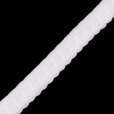 maDDma Gummiband Ziergummi ab 1m Falzgummi 10 mm elastisches Saumband, weiß