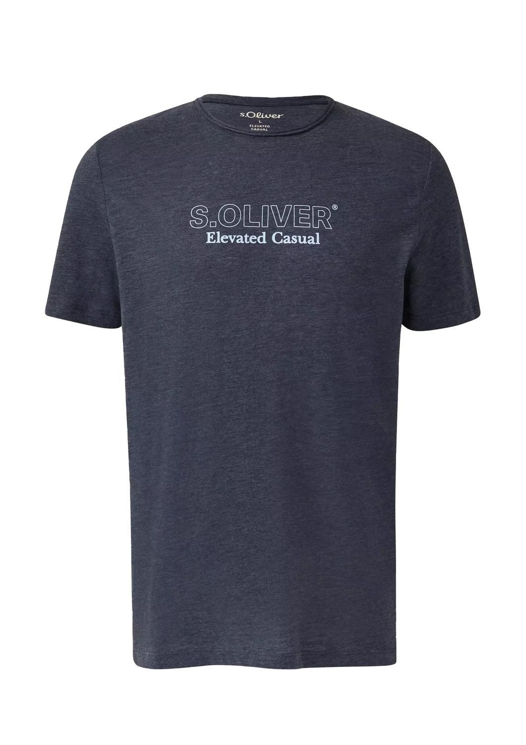 s.Oliver T-Shirt Basic Rundhals-Ausschnitt, mit Logo in klein oder groß auf der Brust