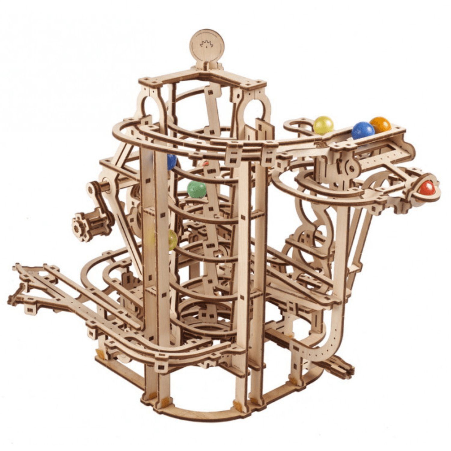 Holzpuzzle, Puzzle 266 Murmelbahn Puzzleteile Spiralaufzug mit Mechanisches Ugears UGEARS