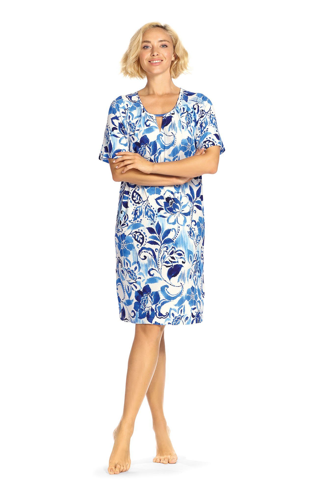 Ascafa Strandkleid Beach (Packung, 1-tlg., 1-teilig) Damen 95cm Sommerkleid im Maritimlook Strandmode