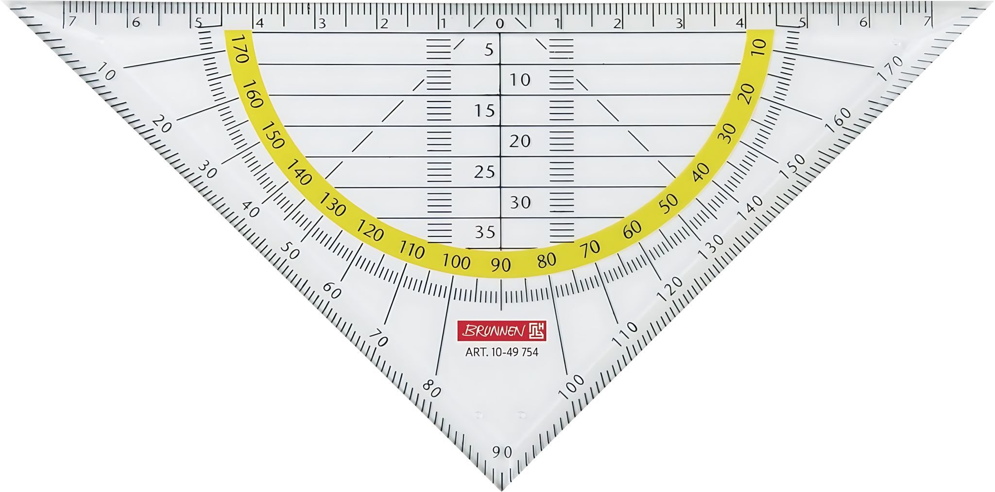 BRUNNEN Zeichenlineal BRUNNEN Geometrie-Dreieck 16cm klar 1049754