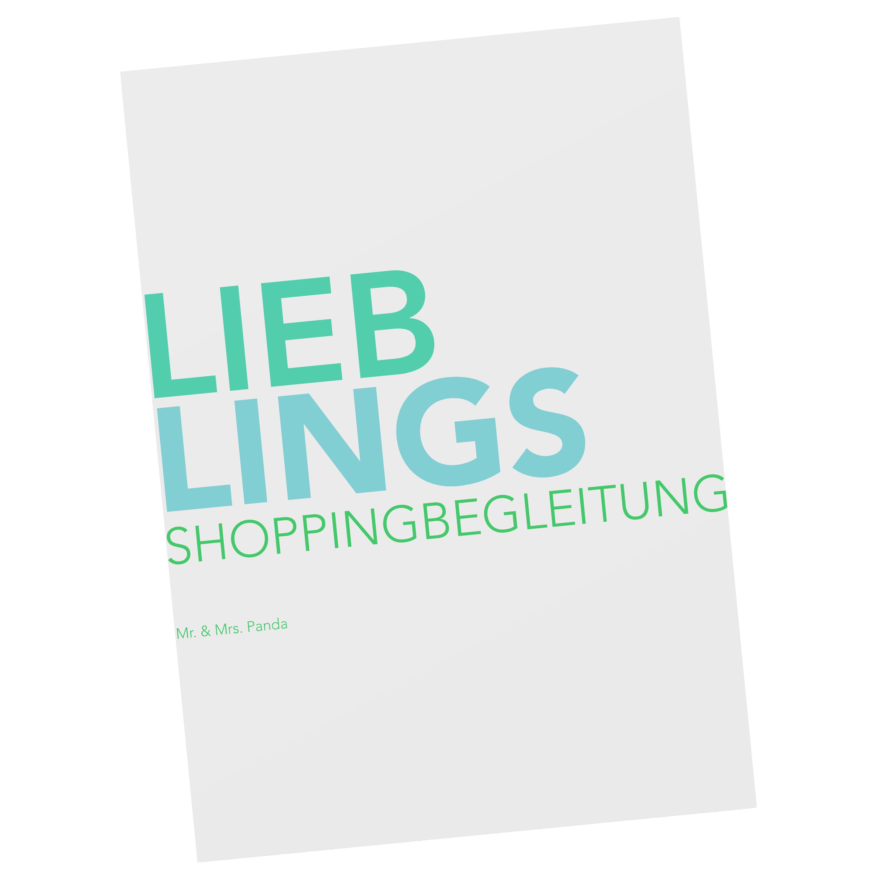 Karte, - Panda Postkarte & Shopp Mrs. Mr. Geschenk, Shoppingbegleitung Weiß Freundin, Shoppen, -