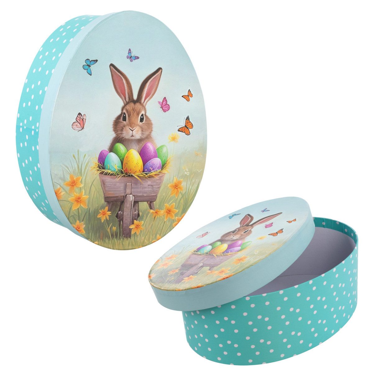 Idena Geschenkbox Geschenkbox Ostern - oval, 16,5 x 22 x 8,5 cm