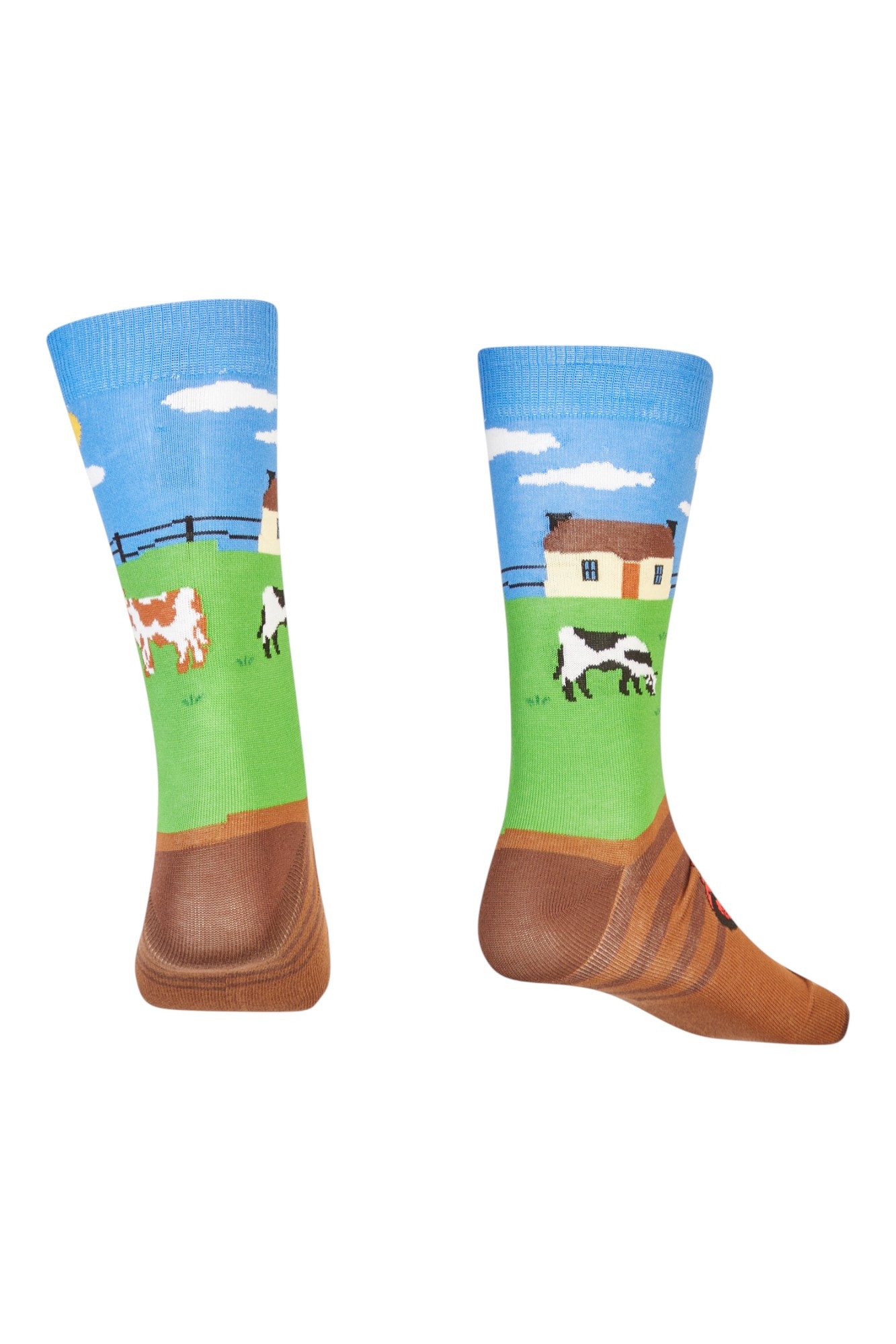 AbgeStrumpft Freizeitsocken AbgeStrumpft Traktor Socken (1 Paar, 1-Paar, 1 Paar) lustiges Design