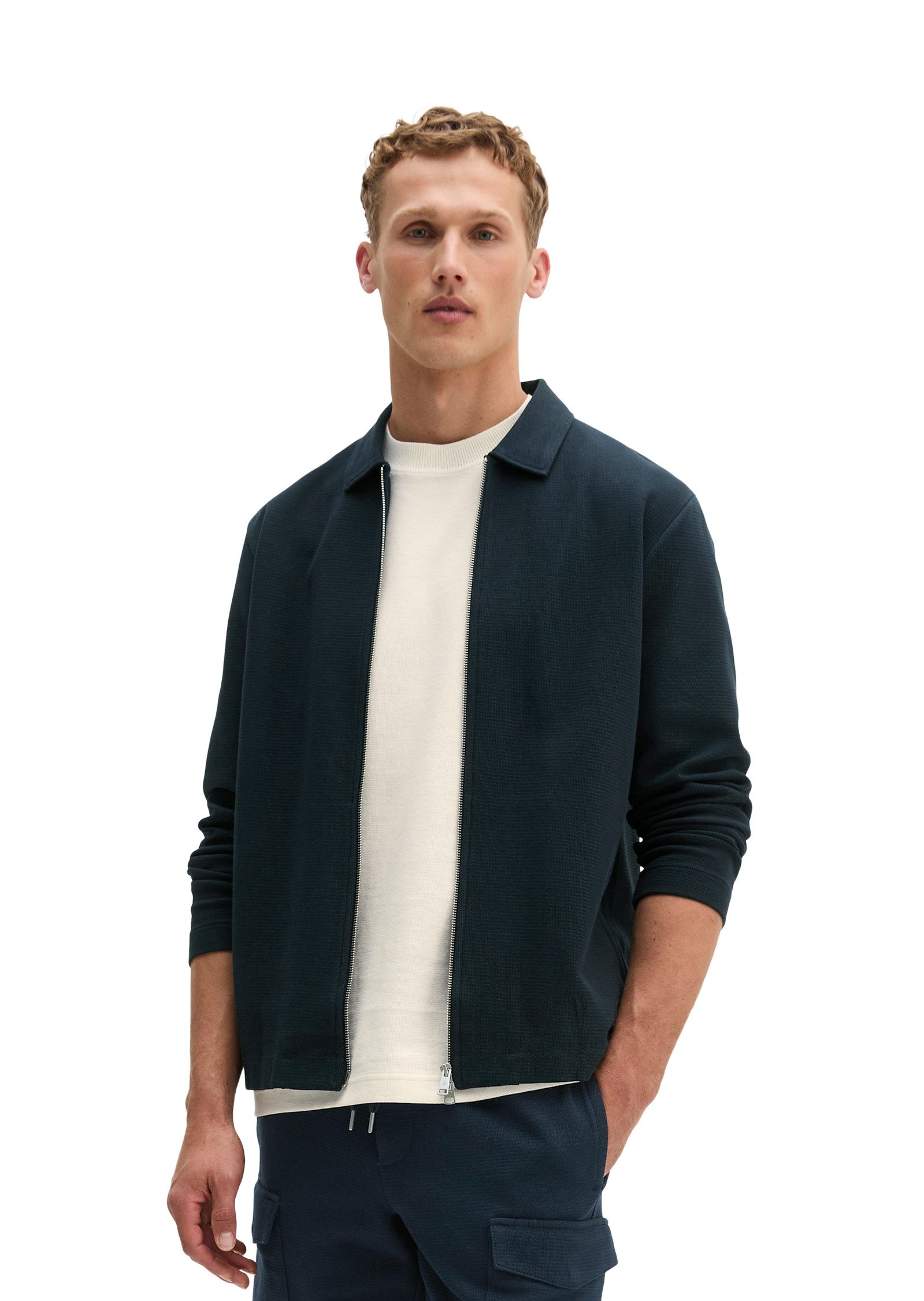 Marc O'Polo Sweatjacke mit feiner Struktur