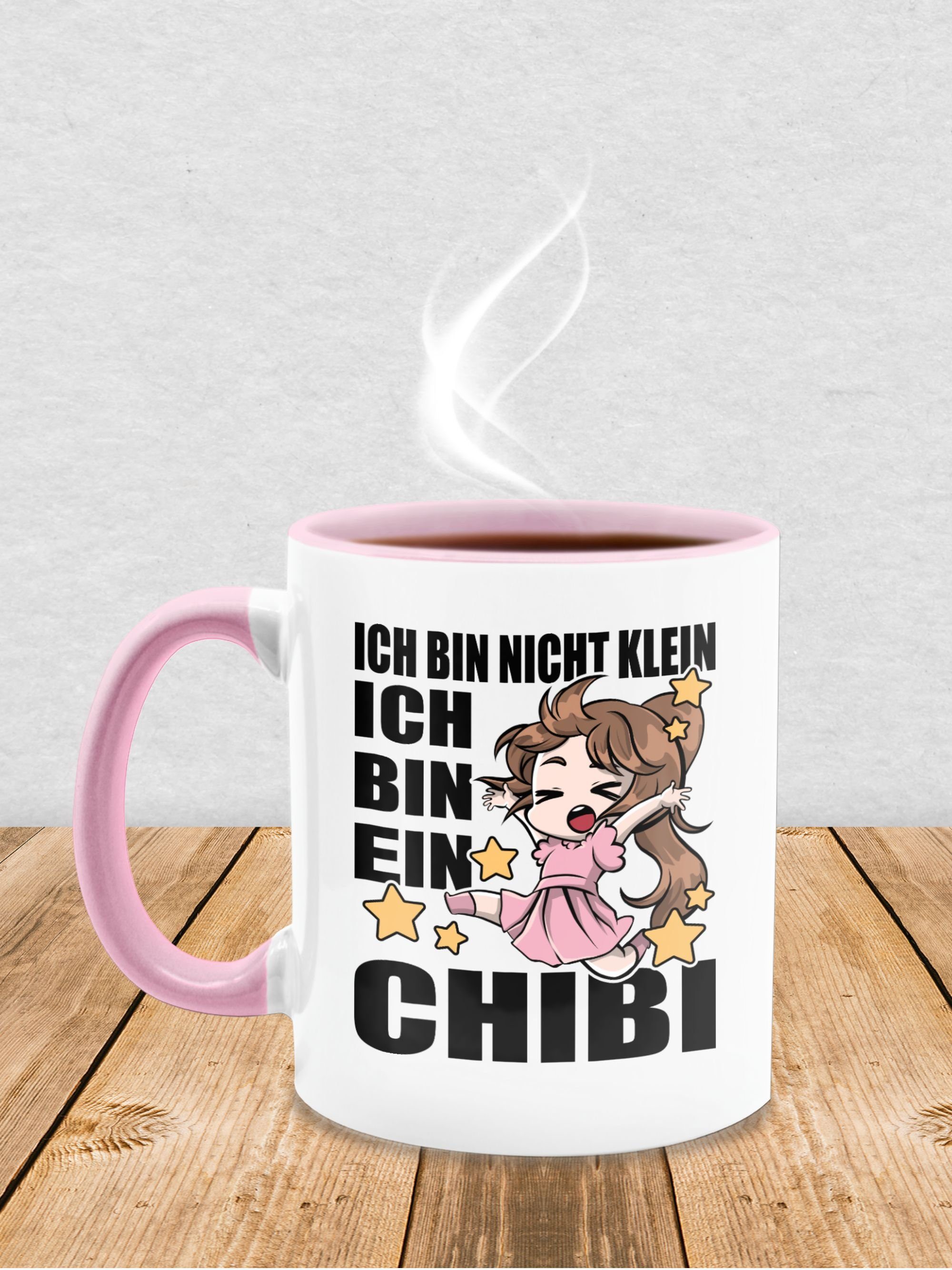 Shirtracer Tasse ich bin Kaffeetasse bin Keramik, klein - Merch ein schwarz, Rosa nicht Anime ich Chibi 1