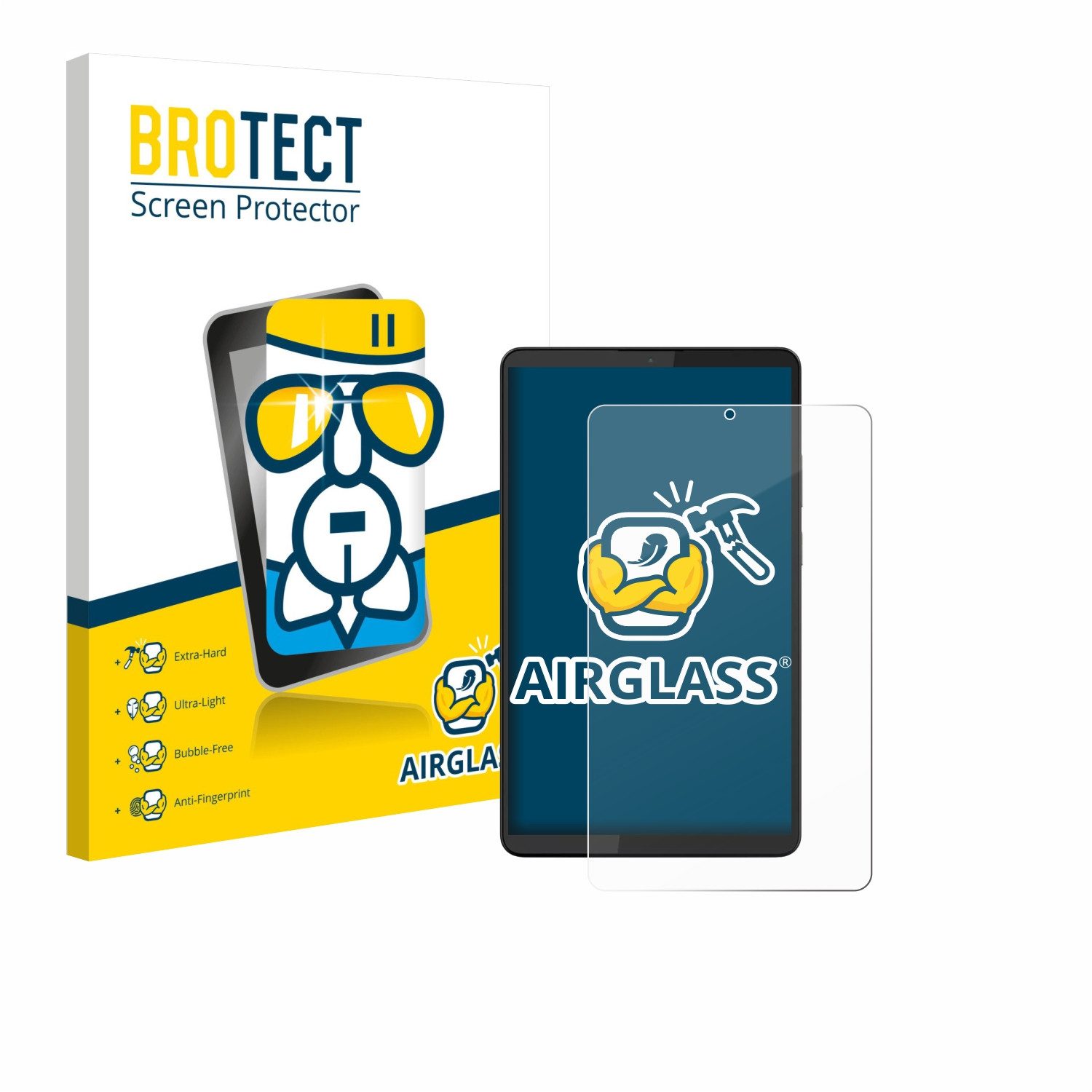 BROTECT Displayschutzglas Folie für Lenovo Tab One 8.7", Schutzfolie Glas Panzer Display Schutz klar