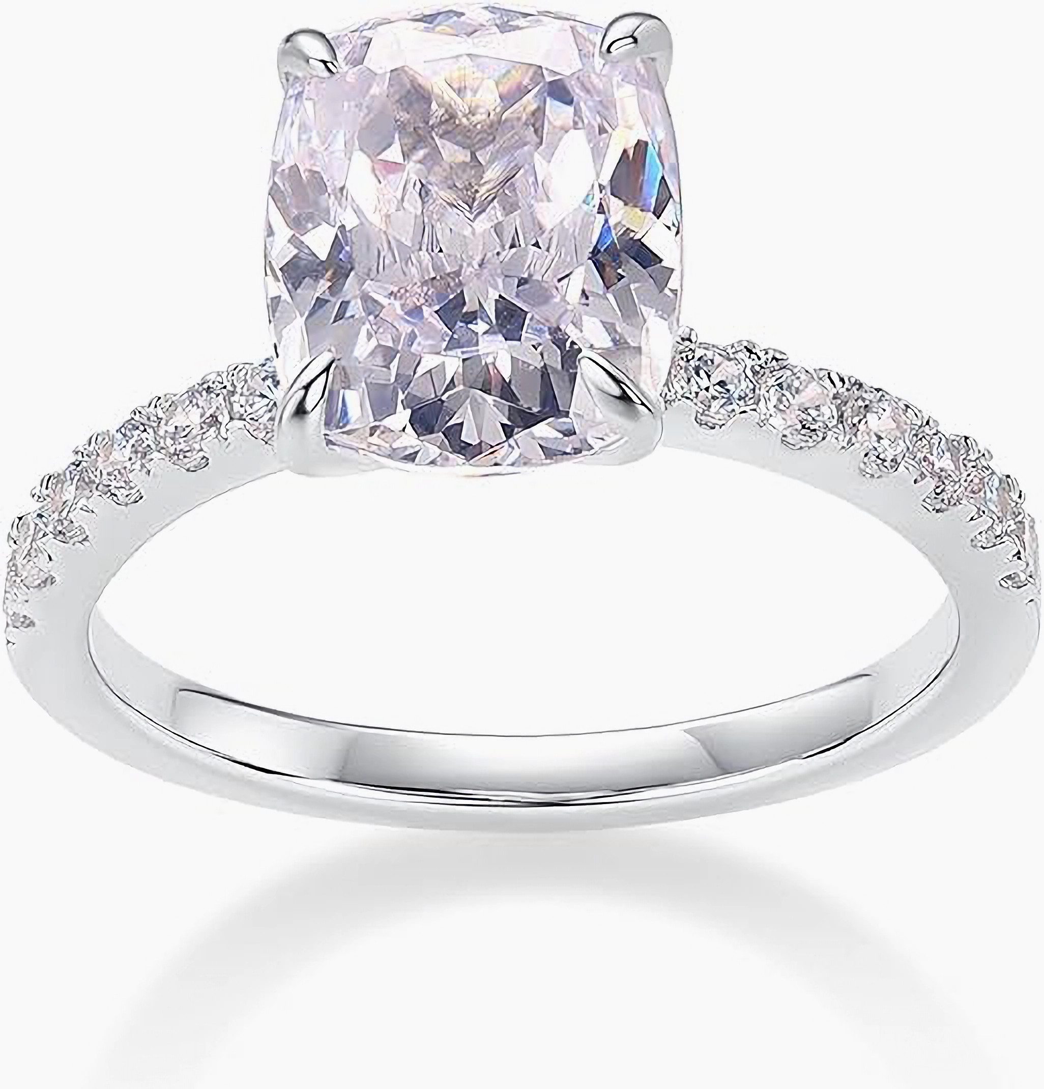 Jumpeak Trauring 585 Gold,1.5ct Diamantring im Kissenschliff, Damen-Ehering, D, VS1, 2ex, IGI-Zertifikat, für Verlobungen, Geburtstage, Jahrestage