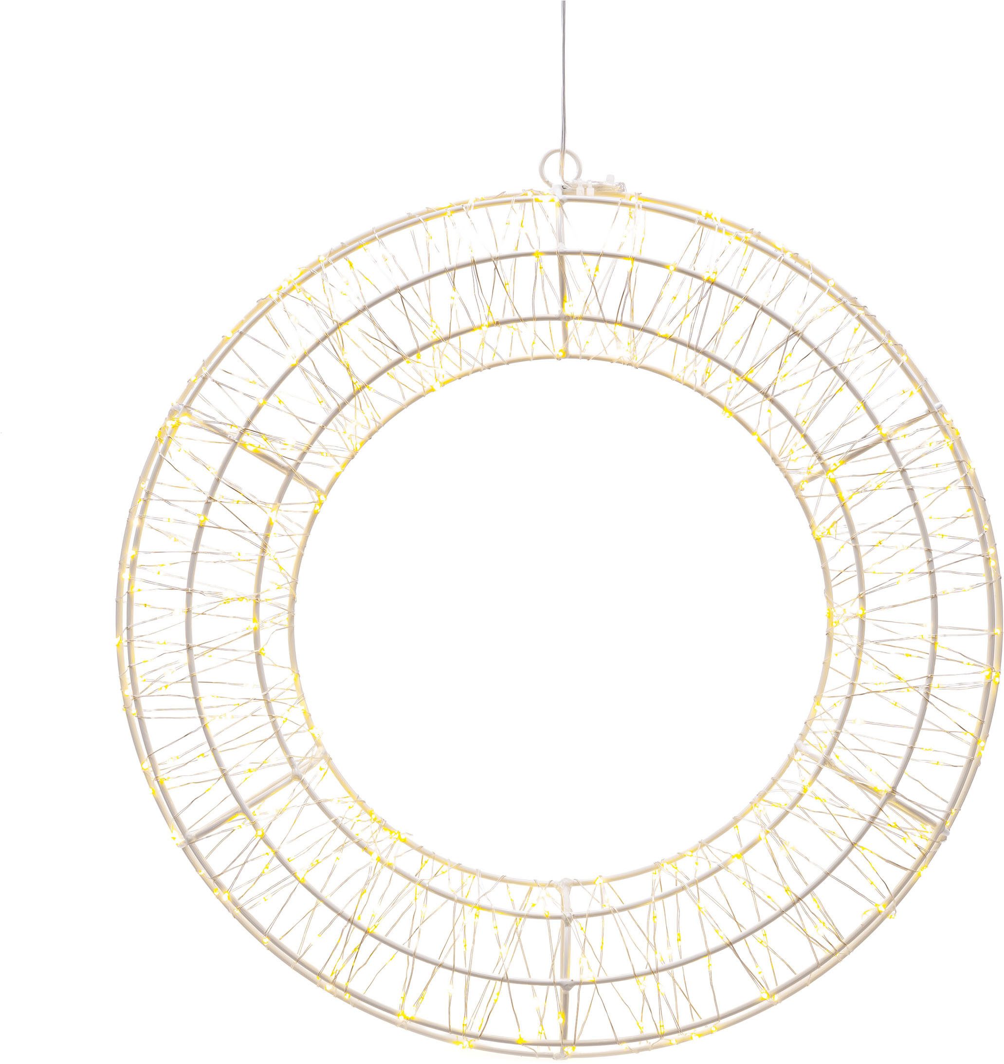 OTTO home LED Dekolicht LED Dekokranz GENNIA, Ein-/Ausschalter, LED fest integriert, Warmweiß, IP44, Metall, starke LED-Dichte, 3 m Zuleitung – Bild 2 von 5