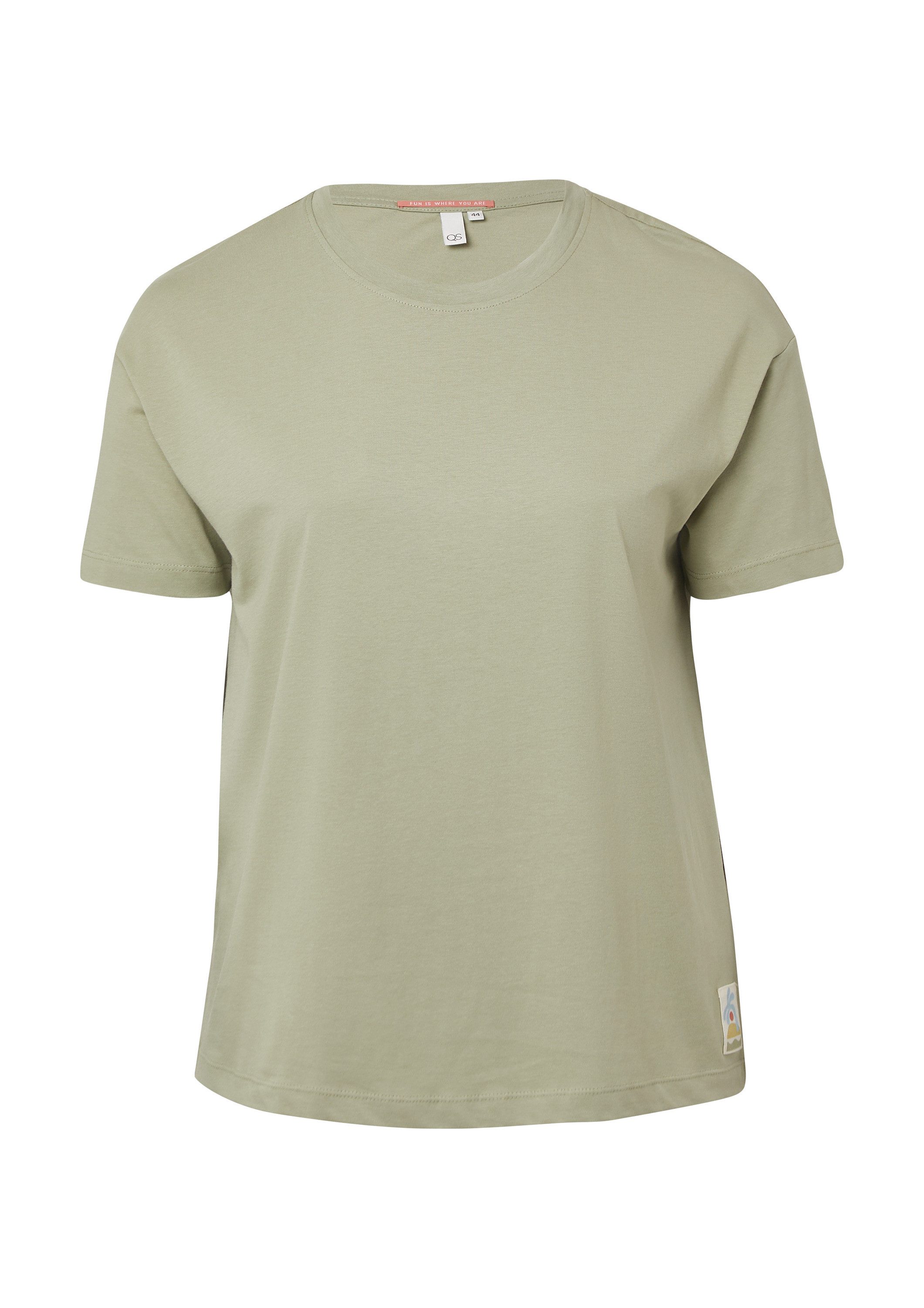 QS Kurzarmshirt T-Shirt Uni-Shirt im Loose günstig online kaufen