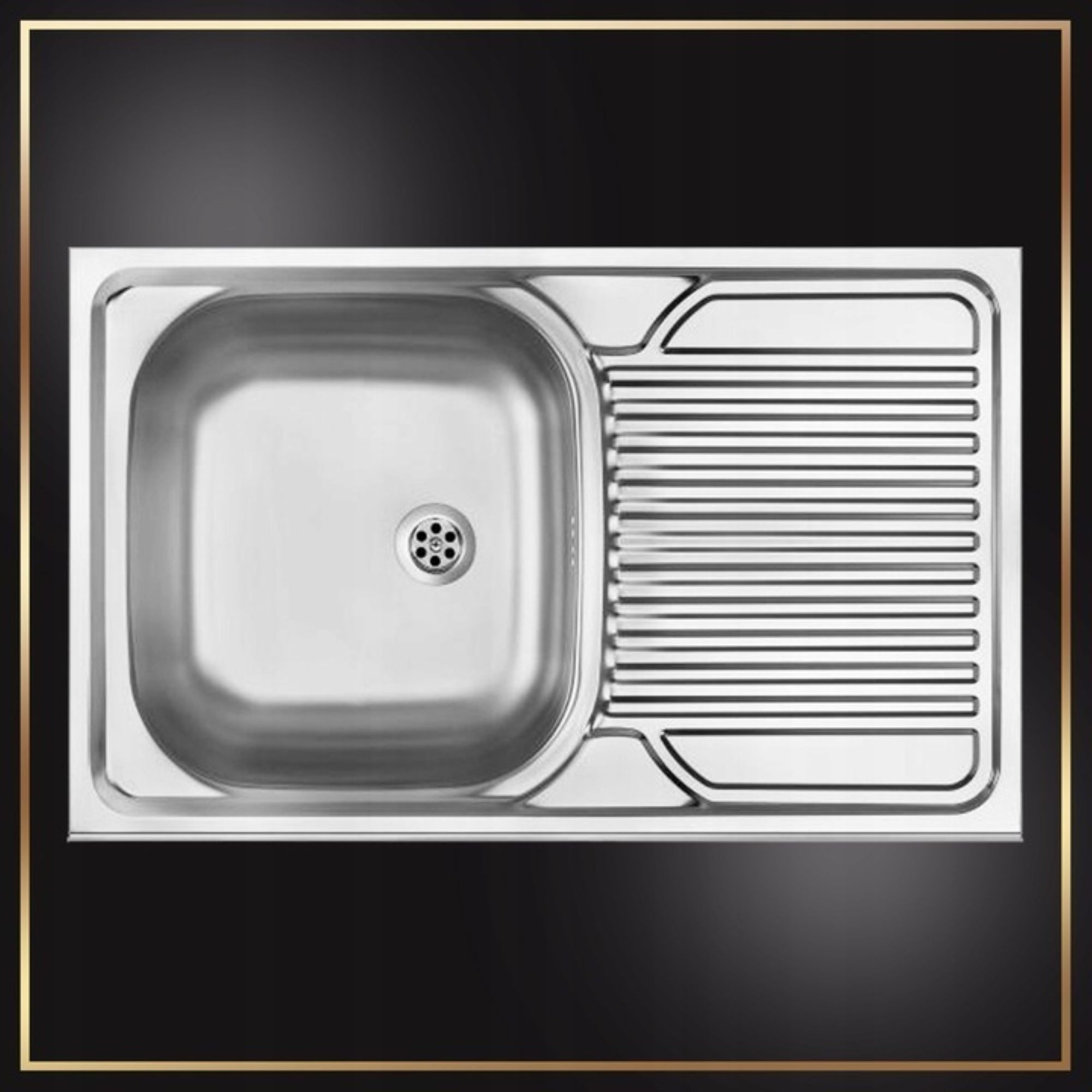 STAMAR Spülenschrank Küchenschrank 80cm Sonoma Spüle Abtropf Armatur Schwarz Elastisch XXL Standschrank 49cm Tiefe Siphon Geschirrspüler Komplett Montagefertig – Bild 5 von 5