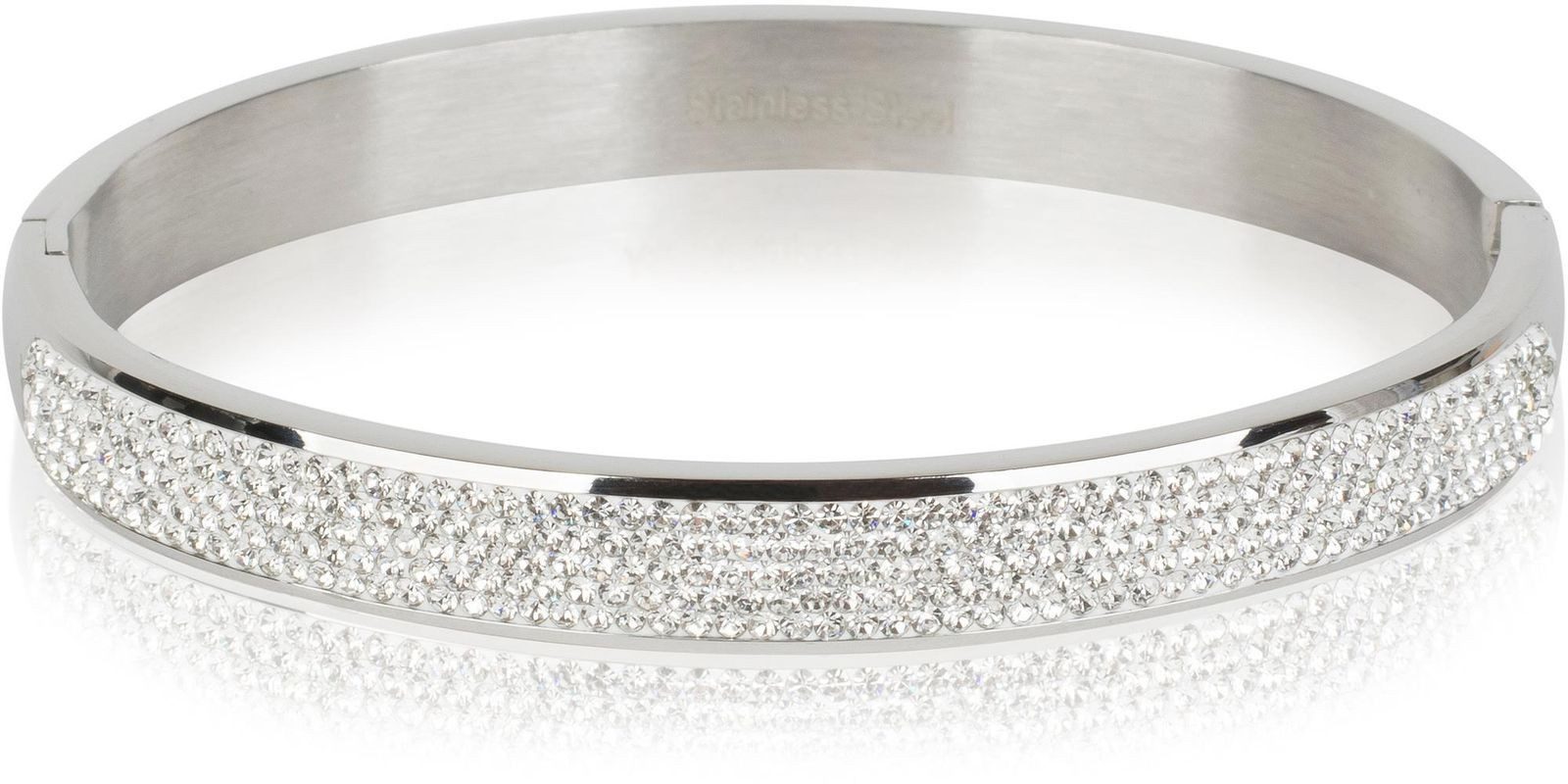 styleBREAKER Armreif Edelstahl Armreif mit Strass (1-tlg)