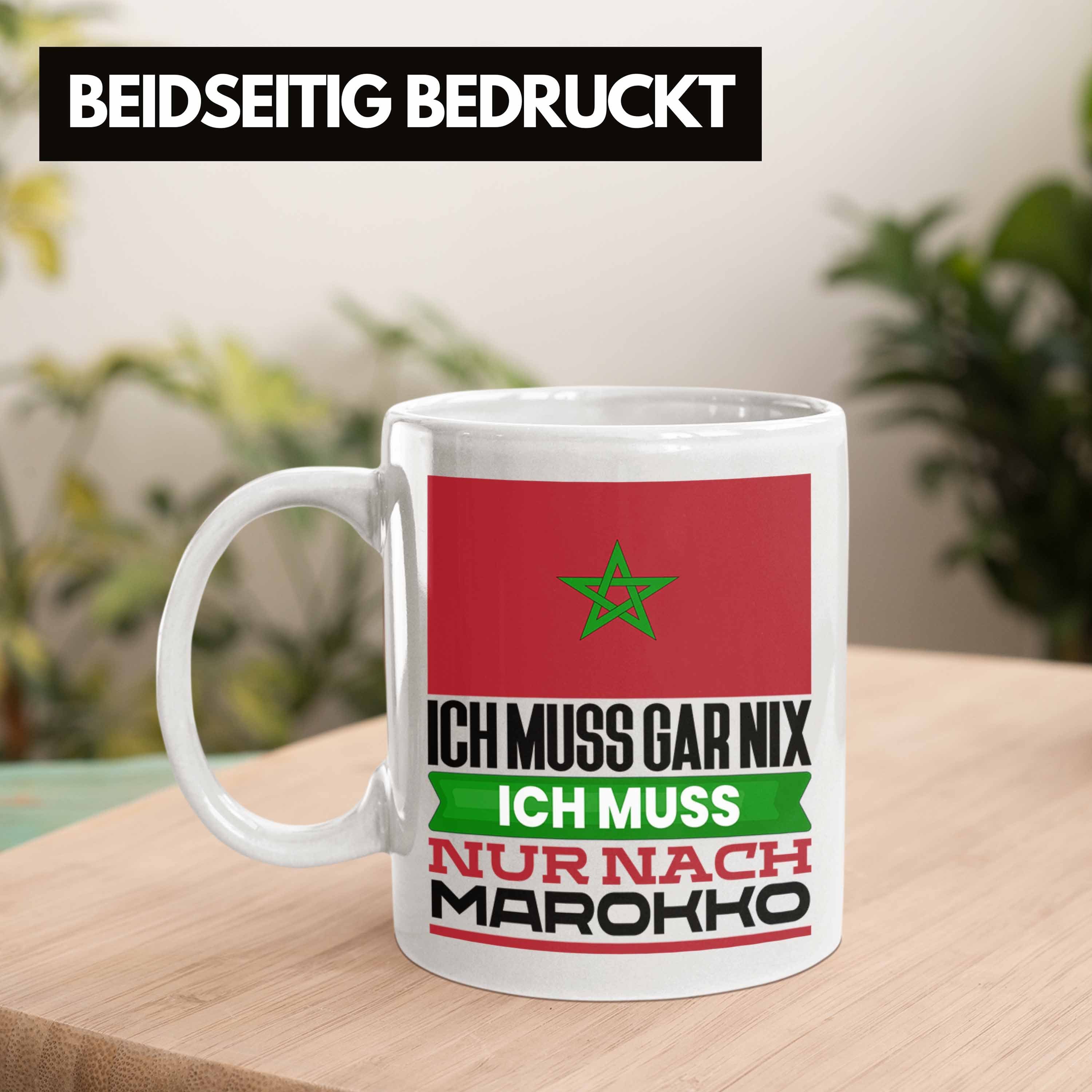 Trendation Tasse Marokko Tasse Geschenk Urlaub Geschenkidee für Weiss Geburtstag I Marokkaner