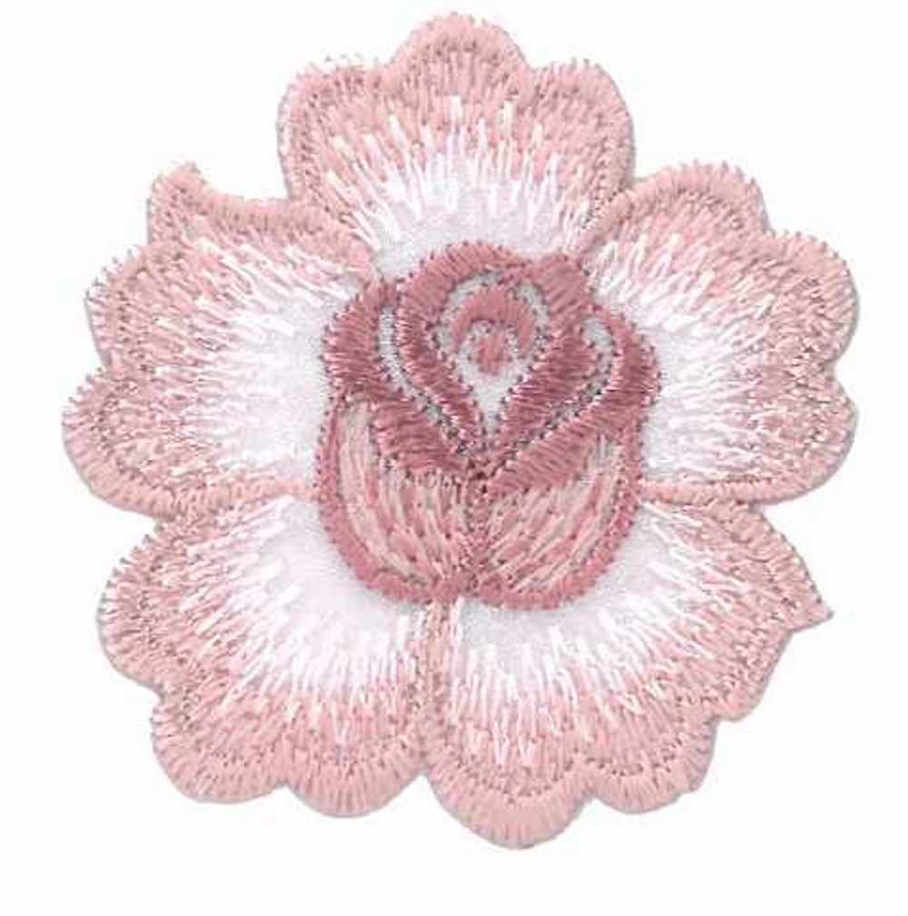 KLEIBER Aufnäher Applikation - aufbügelbar, Blume rosé, 5,5x5,5cm