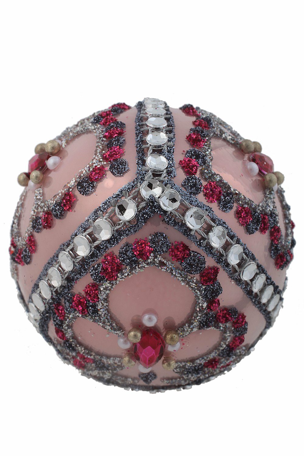 Hamburger Egg - mundgeblasen Osterei rosa handdekoriert Royal (1-tlg), Weihnachtskontor