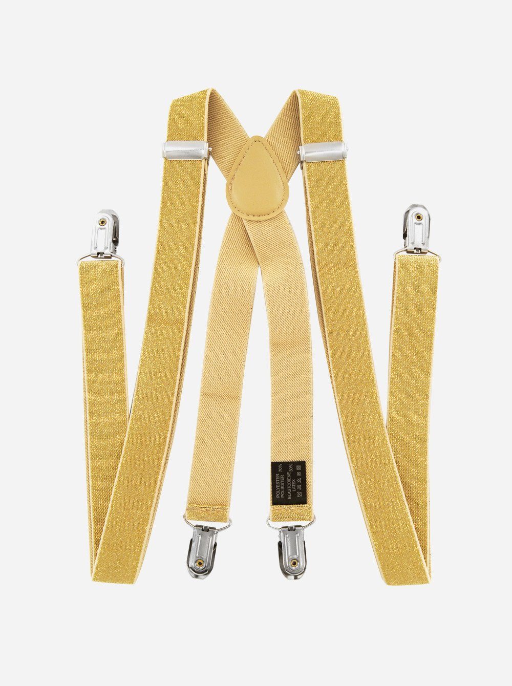axy Hosenträger Herren Hosenträger mit Glitzerfäden 4 Stabile Clips X-Form 2,5cm Breit verstellbar und elastisch 120cm Lang