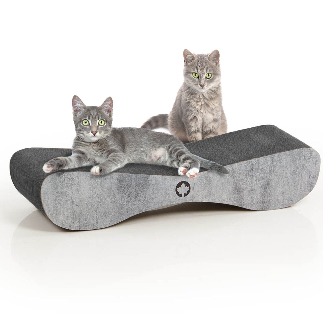 Canadian Cat Company Kratzbrett Satellite 2.0, (schwarz betonoptik, ca. 76 x 24 x 15 cm), Kratzbrett, Katzen Pappe inkl. Katzenminze