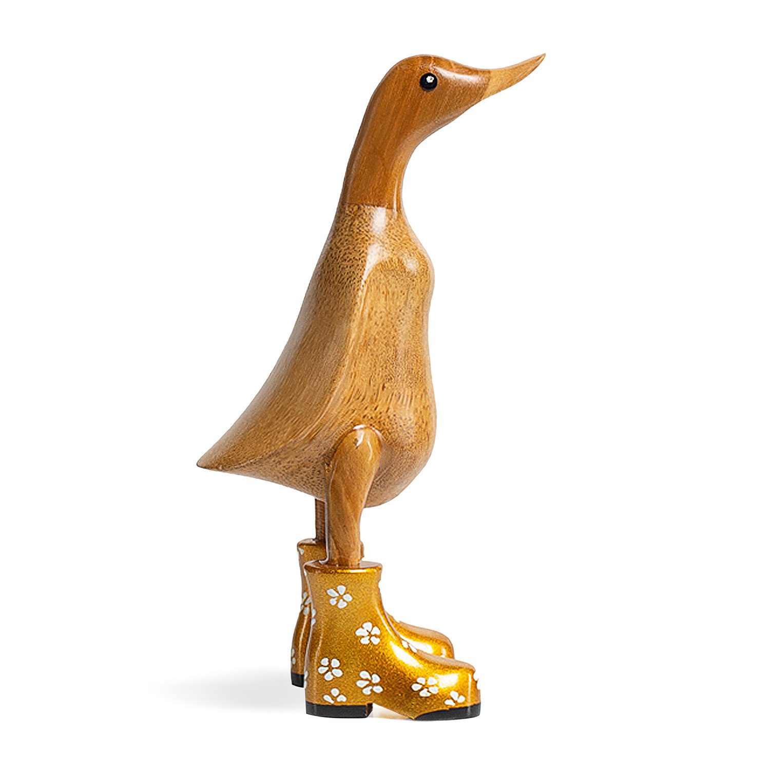 Dekofigur Handgefertigte Deko-Figur aus Holz "Ente mit Stiefeln"
