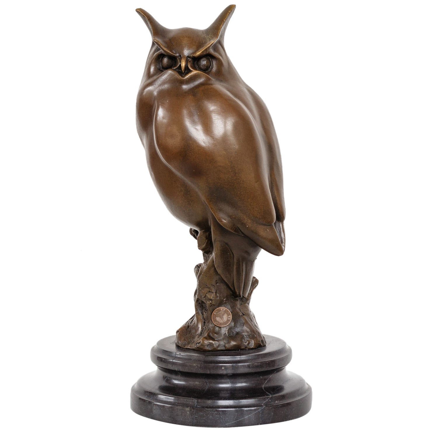 Dekoobjekt Bronzeskulptur Uhu Eule im Antik-Stil Bronze Figur Statue 30cm