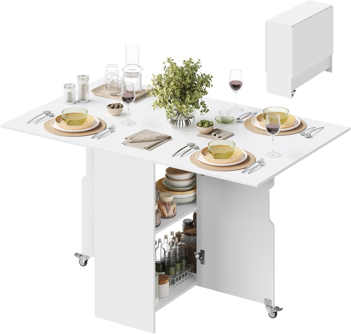 Woltu Esstisch, klappbar, Küchentisch für 2-4 Personen, 130x80x72 cm