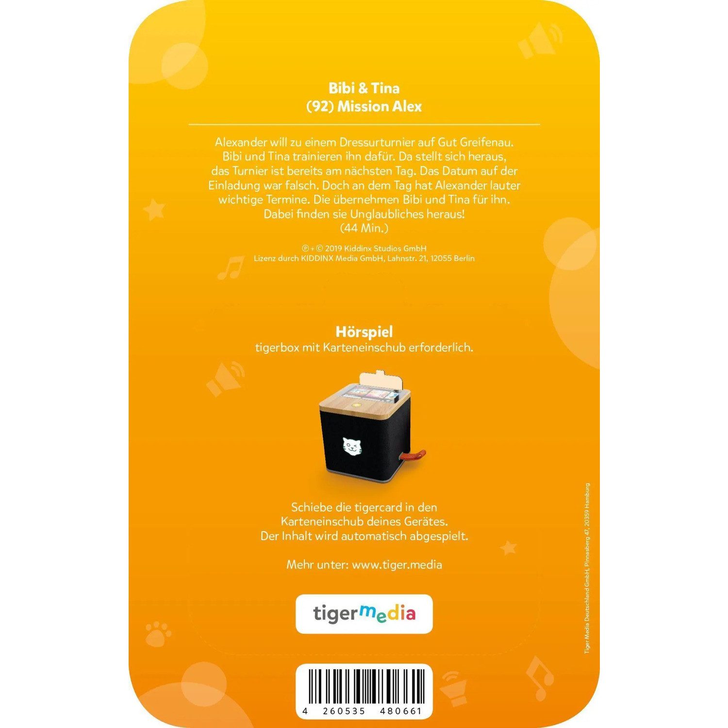 Tiger Media Deutschland GmbH Hörspiel tigercard - Bibi & Tina - Folge 92: Mission Alex