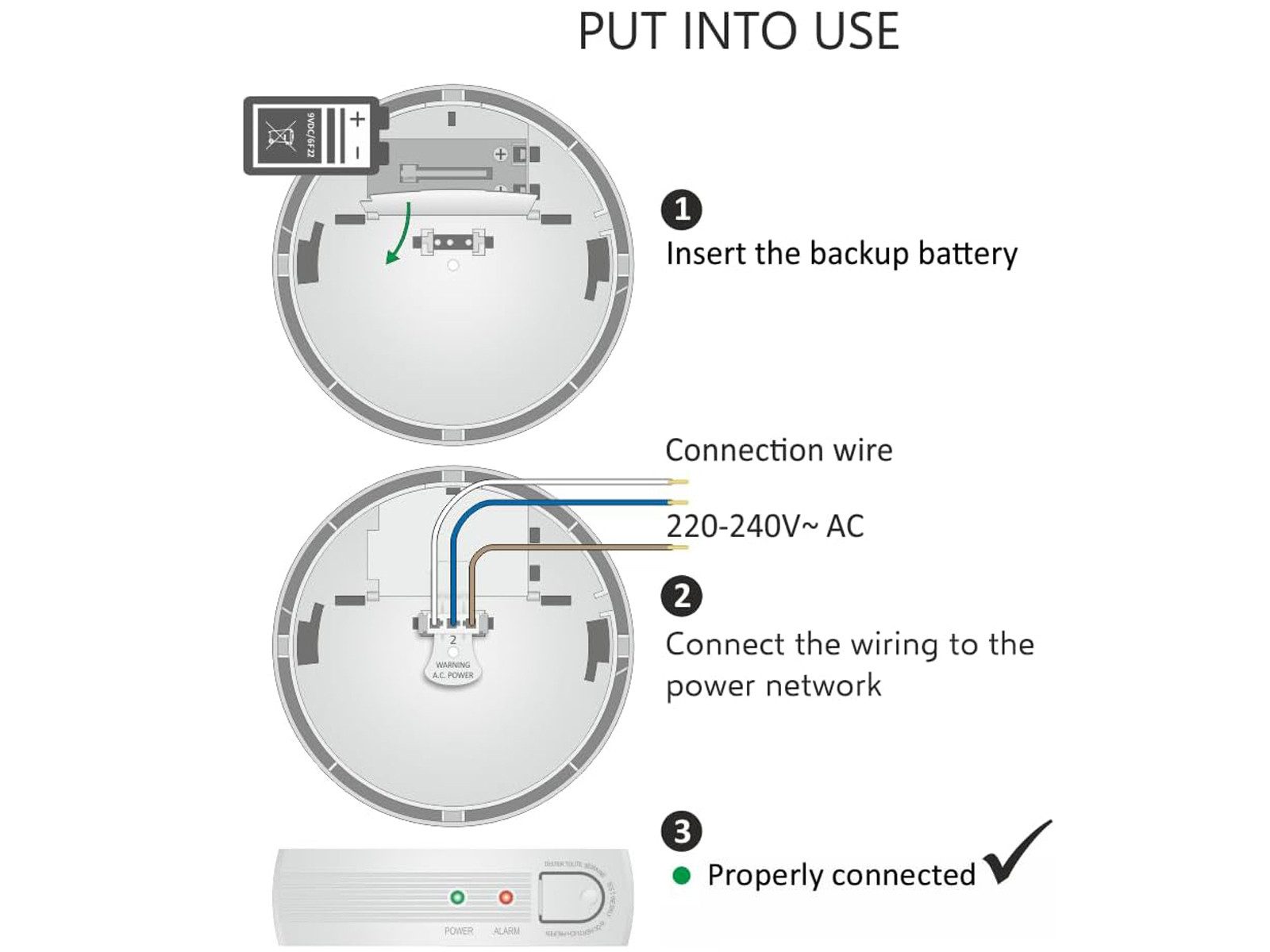 Elro Rauchmelder (Optischer Brandmelder 230V 10 Jahres Batterie vernetzbar Montageplatte)