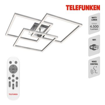 Telefunken LED Deckenleuchte 316608TF, LED fest verbaut, Farbwechsler, Kaltweiß, Neutralweiß, Tageslichtweiß, Warmweiß, Lampe Smart Wifi RGB Beleuchtung + CCT Farbwechsel IOS Android