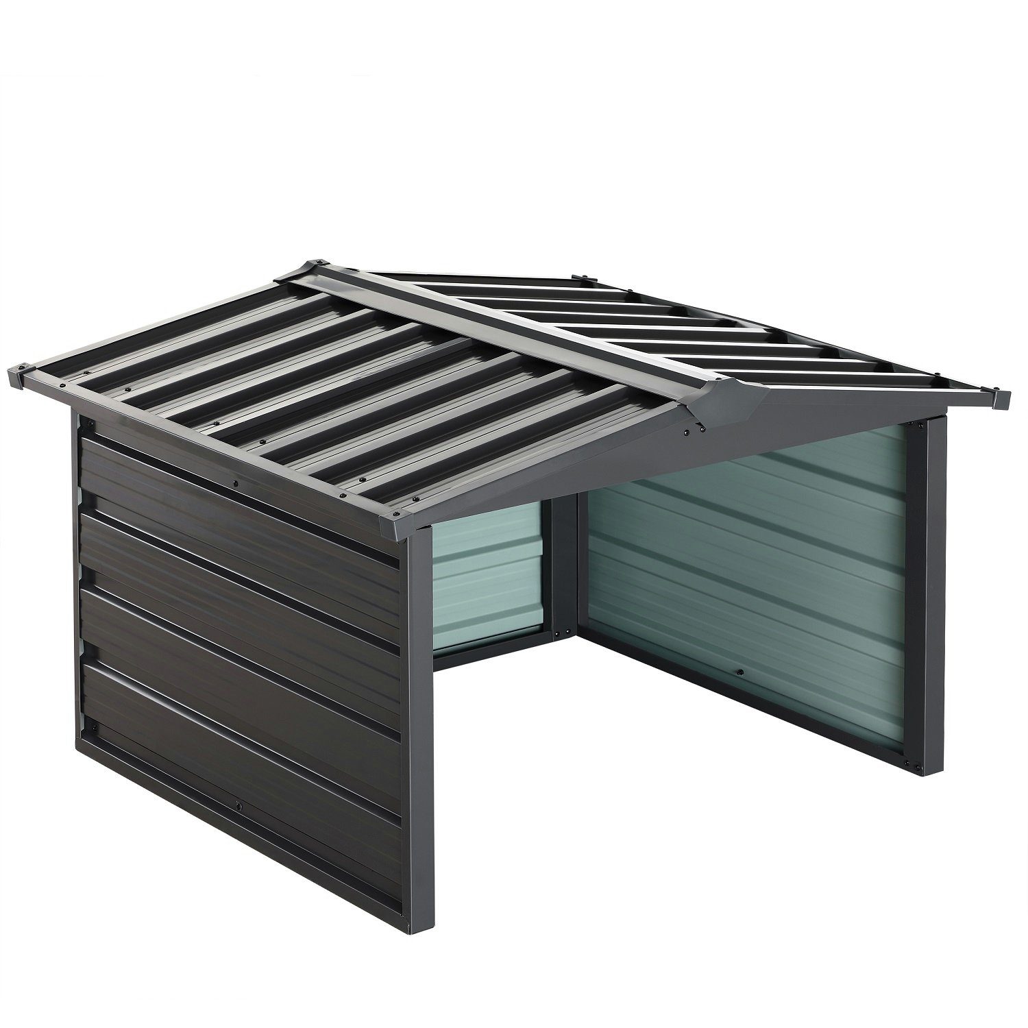 metra-direkt Mähroboter-Garage Metallgarage für Rasenmähroboter – 88x97x62,5 cm schwarz