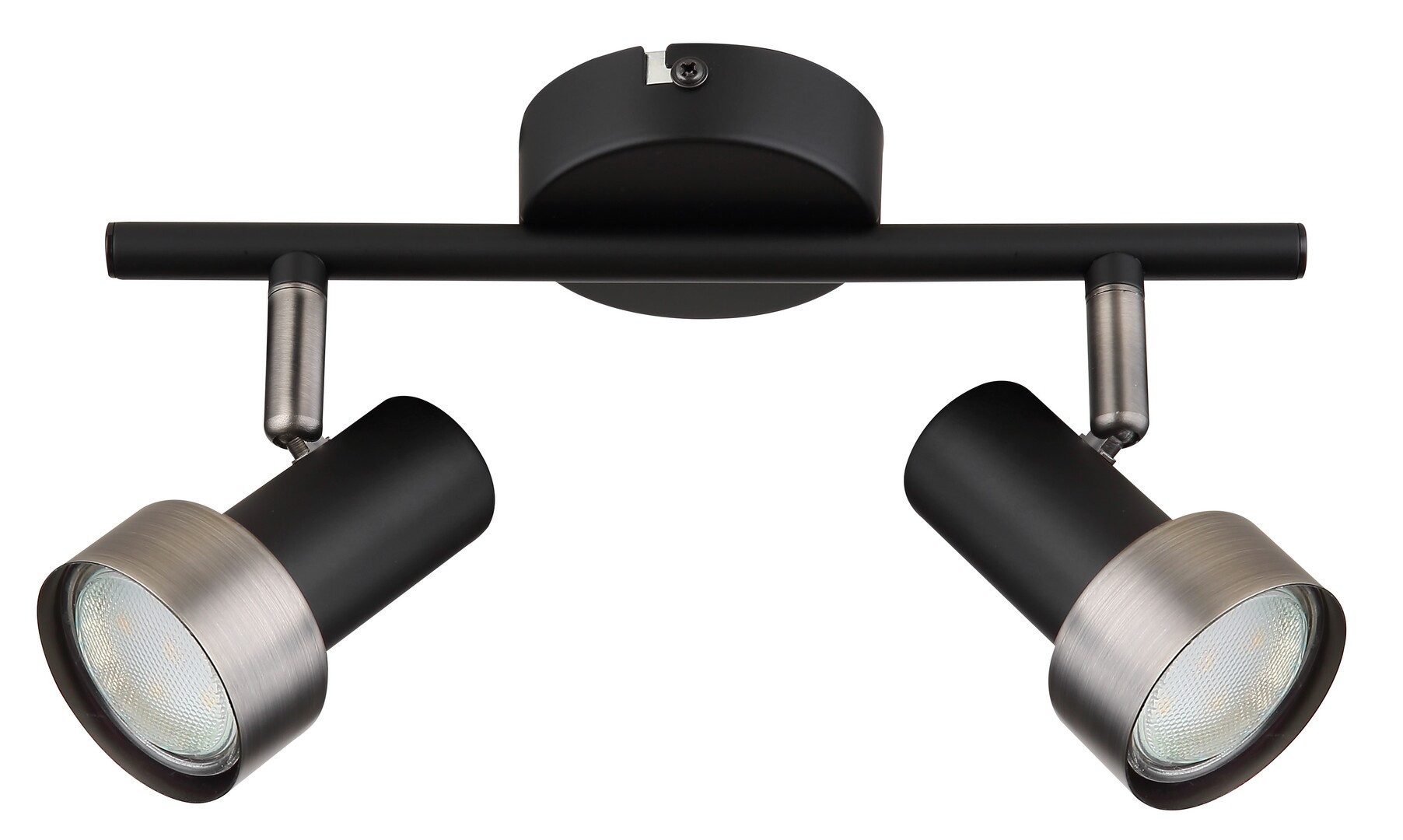 Rabalux LED Deckenspots "Konrad" 2-flammig, Metall, silber, rund, GU10, ø55mm