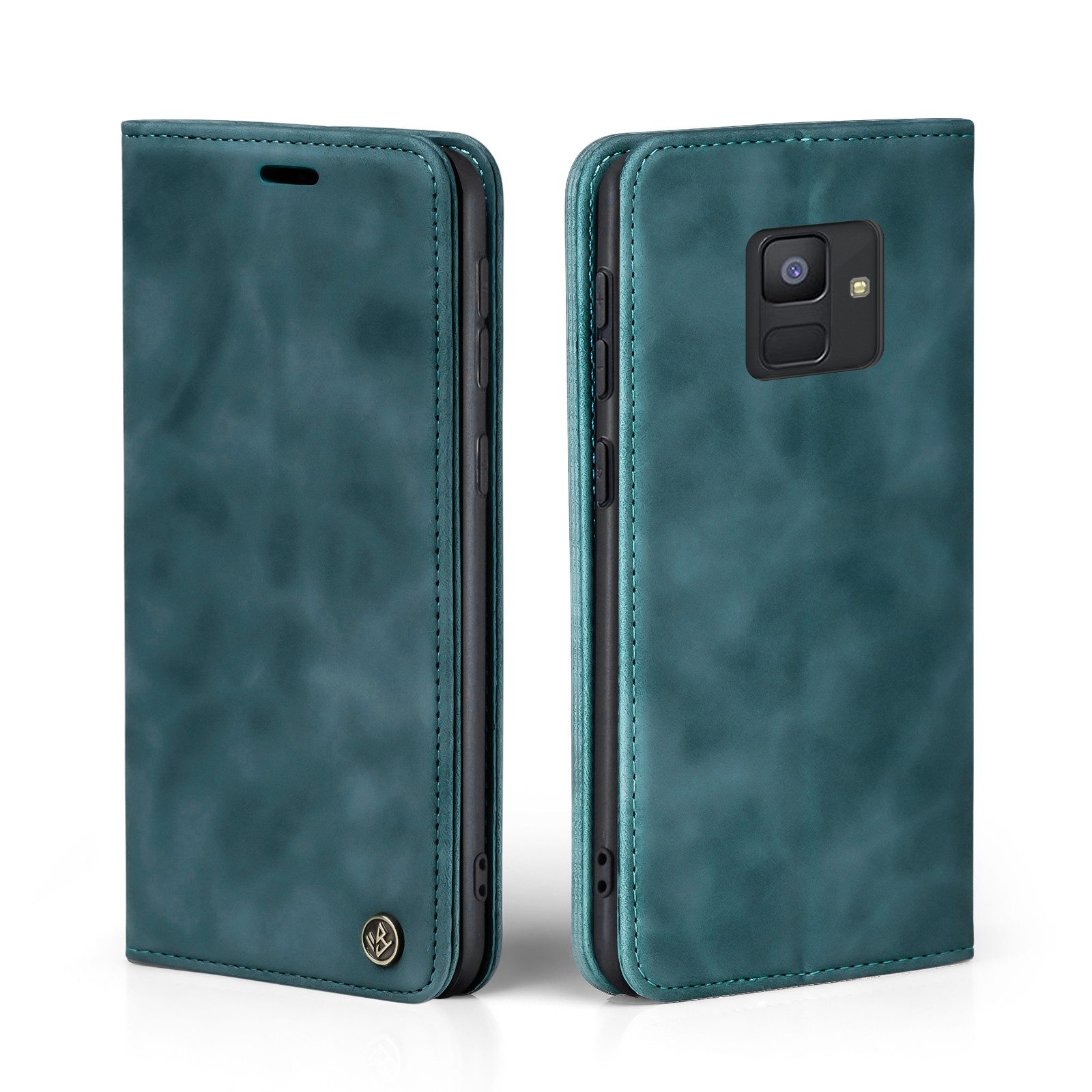 Tec-Expert Handyhülle Tasche Hülle für Samsung Galaxy A6 (2018) 5.6 Zoll, 5.6, Cover Klapphülle Case mit Kartenfach Fliphülle aufstellbar