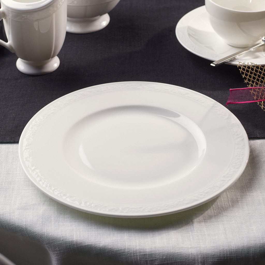 Villeroy & Boch Signature Frühstücksteller White Pearl Frühstücksteller, (1 St), Premium Bone Porcelain, mikrow.- & spülm.sicher, Made in Germany