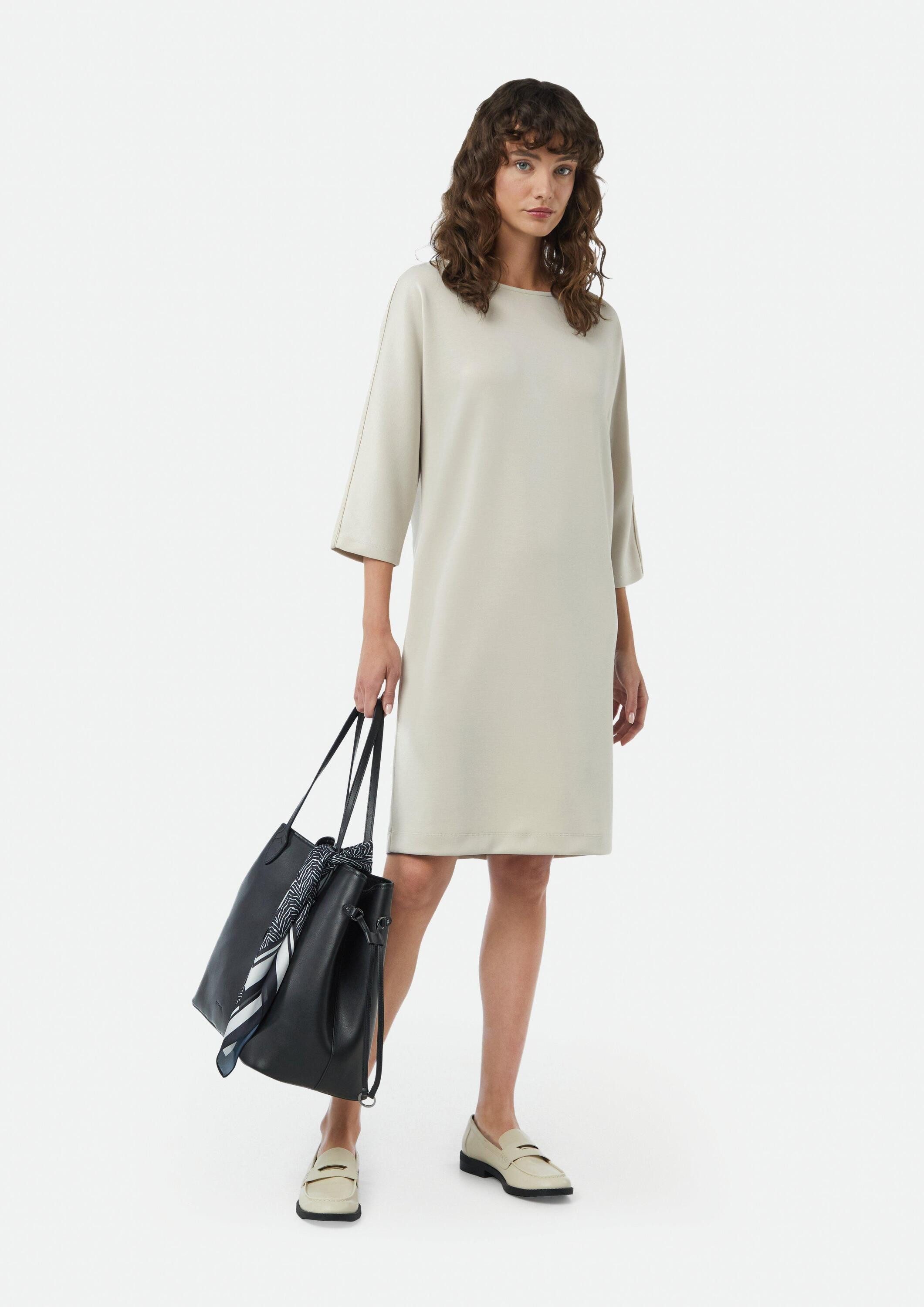 comma Minikleid Kleid Softes Sweat-Kleid mit U-Boot-Ausschnitt und Fledermausärmeln