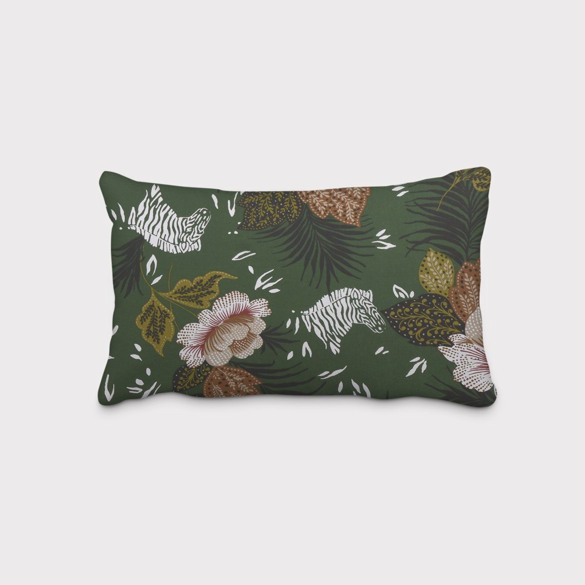 SCHÖNER LEBEN. Dekokissen SCHÖNER LEBEN. Kissenhülle ZOOP Blumen Zebra grün günstig online kaufen