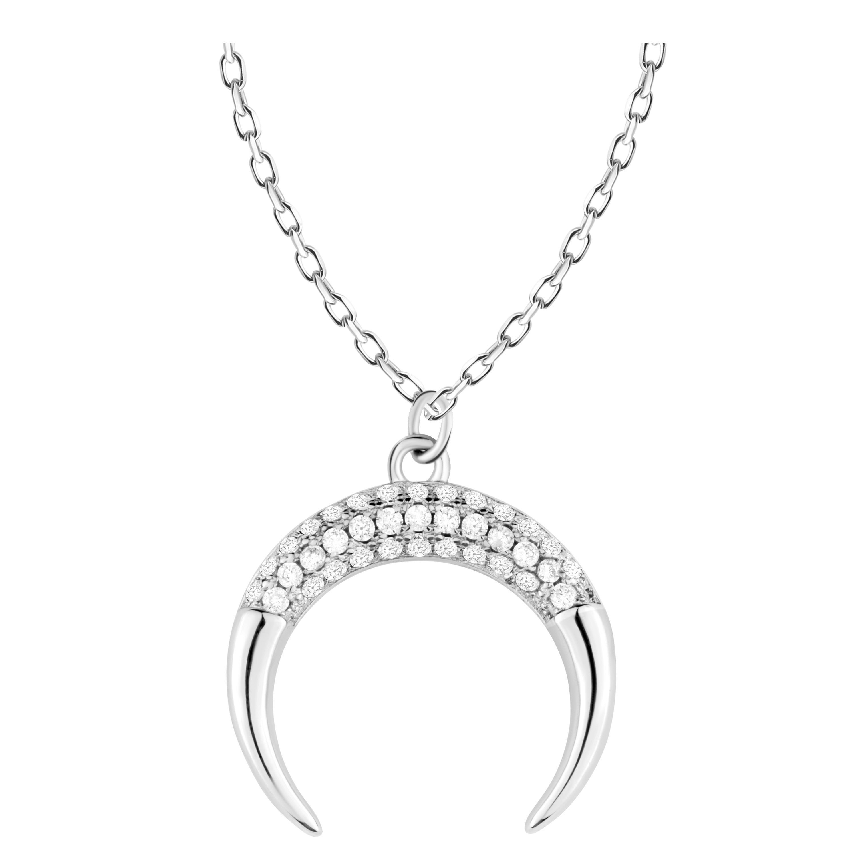 Sofia Milani Kette mit Anhänger Mond, 925 Silber Damen Schmuck