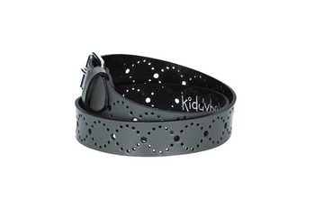 kiddybelts Ledergürtel Ledergürtel Kids 25mm in Grau mit Lochmuster und Schließe Silber (KB17-770) sehr weiches Vollrindleder