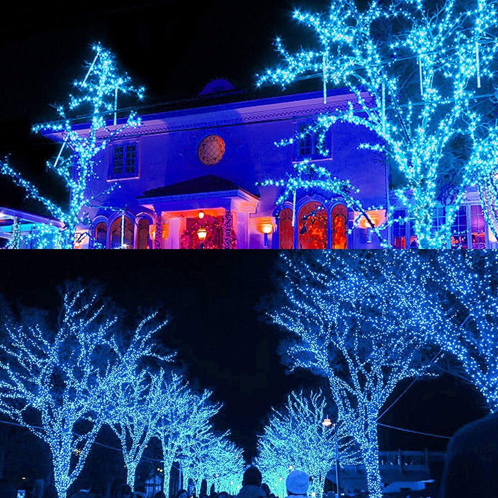 Weihnachten dimmbar, Blau Modi, Hochzeit Timer; wasserdicht, Terrasse, USB, 8 LED-Lichterkette für Fernbedienung;Geburtstag 7/12M, Korridor Rosnek