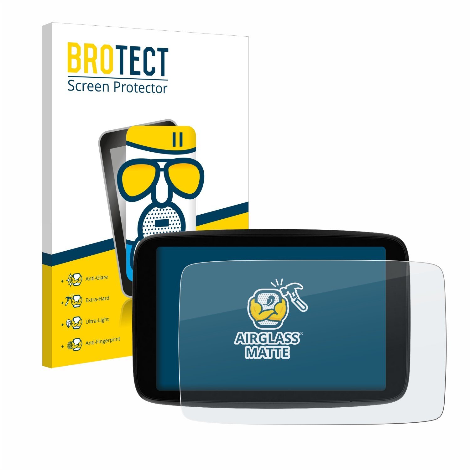 BROTECT Displayschutzglas Folie für TomTom GO Expert Plus 7", Schutzfolie Glas Panzer Display Schutz matt
