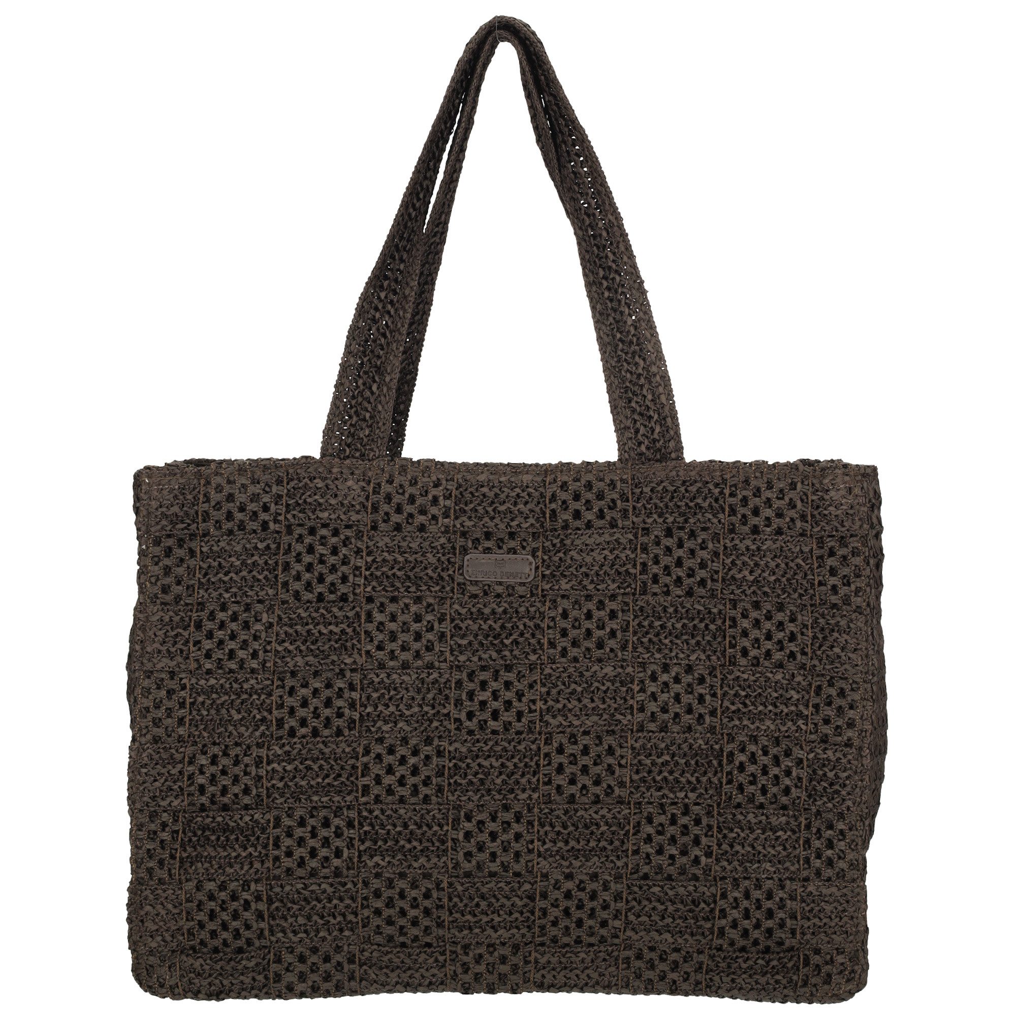 Enrico Benetti Strandtasche Badetasche mit Reißverschluss Damen Herren (Shopper, groß), in schöner Bastoptik