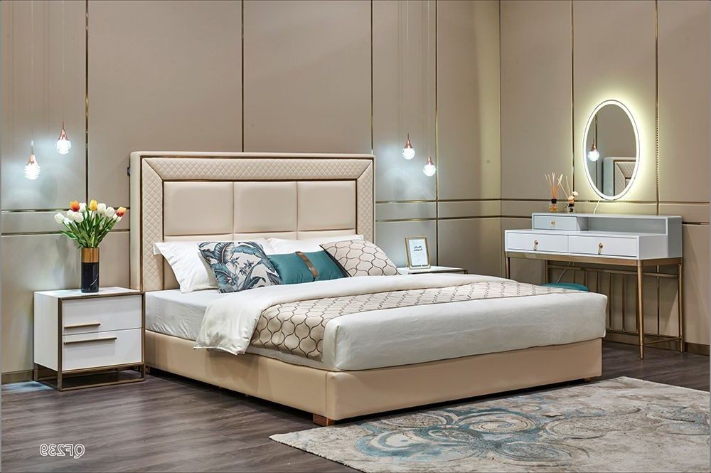 Xlmoebel Polsterbett Luxuriöses Doppelbett mit gepolstertem Lederbezug und elegantem Design (Bett, 1-tlg., Bett), Hergestellt in Europa