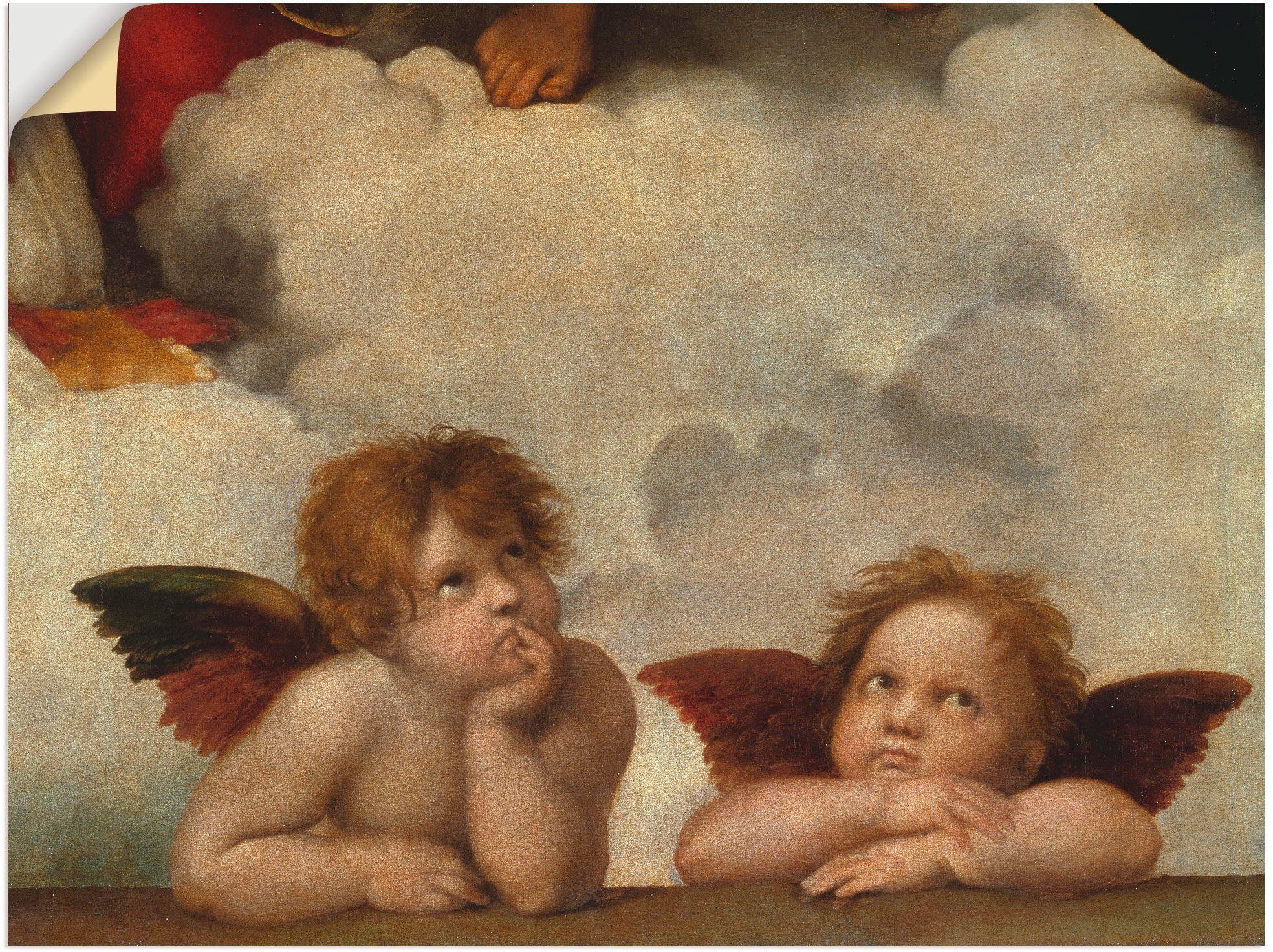 Wandbild Detail aus Die Sixtinische Madonna.