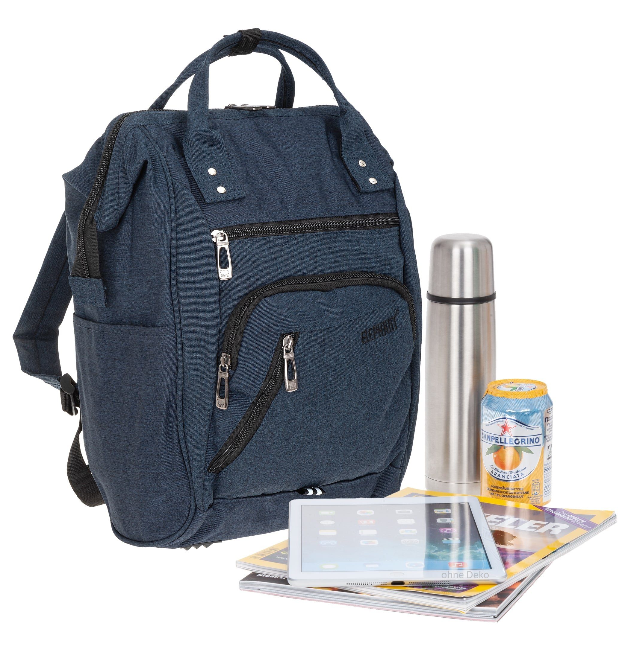 ELEPHANT Cityrucksack Finn 12830 Damenrucksack Rucksack, A4 Damen Handtasche Daypack Klappöffnung + Schlüsselbörse