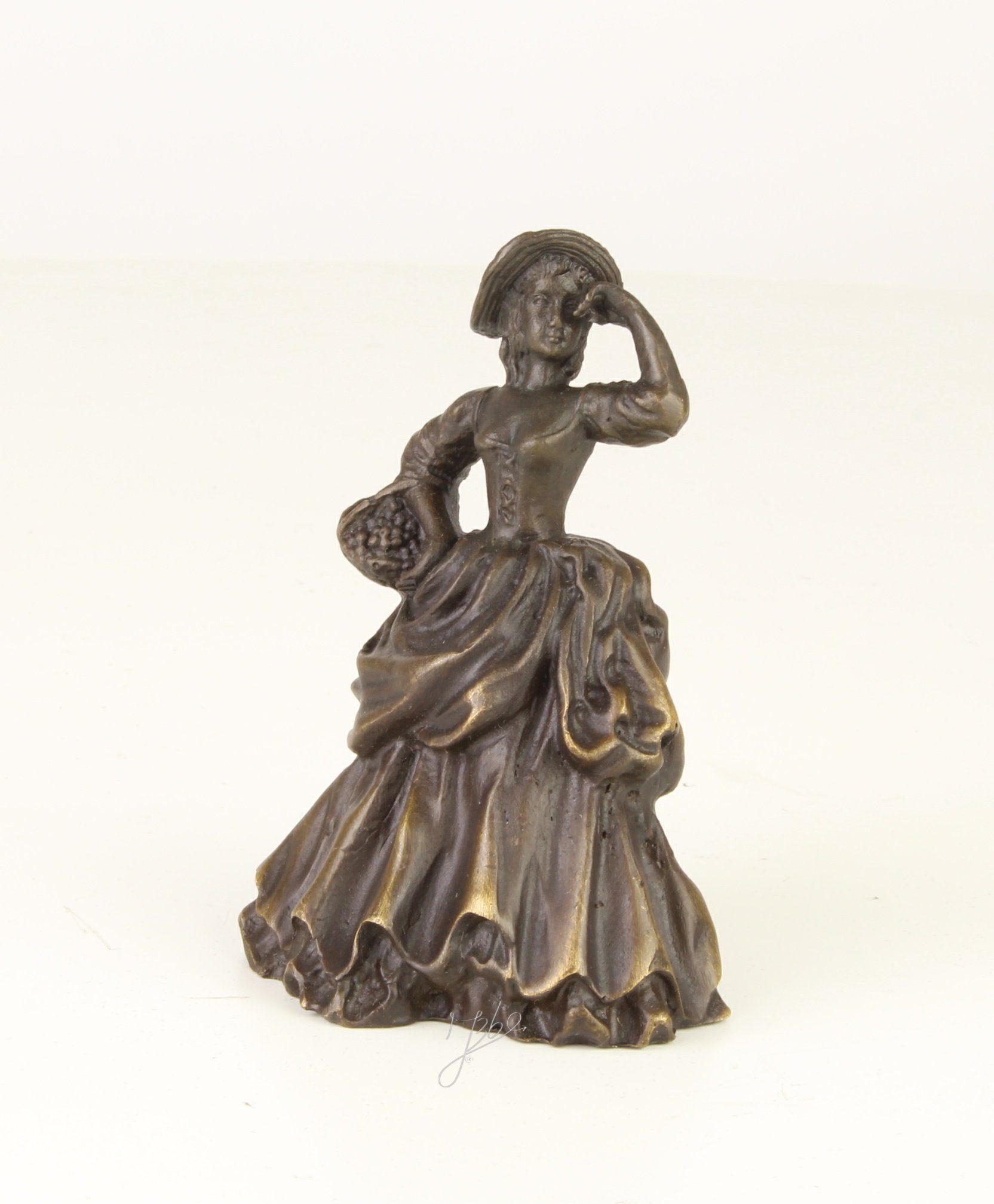 Adel, Statue Dame Skulptur Gartenfigur Dekoration Figur Tischglocke Lady Glocke Kunstwerk Bronze Bronzefiguren Moritz