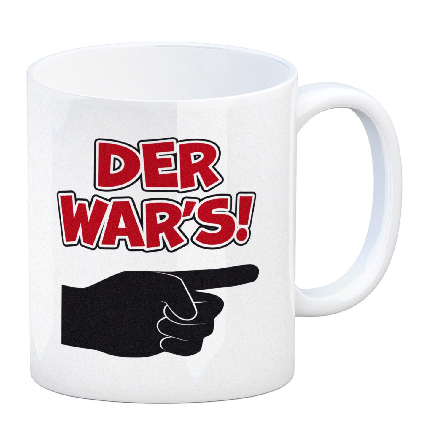Tasse Der war’s Kaffeebecher mit beschuldigender Hand