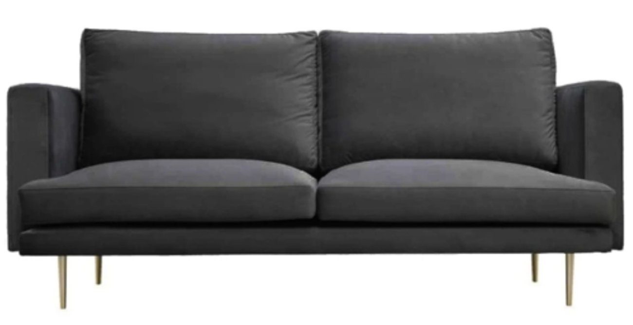 Möbel Grauer JVmoebel in Europe Couch 2-Sitzer Teile, Sofa Neu, Made 1 Stoff Luxus Wohnzimmer Dreisitzer