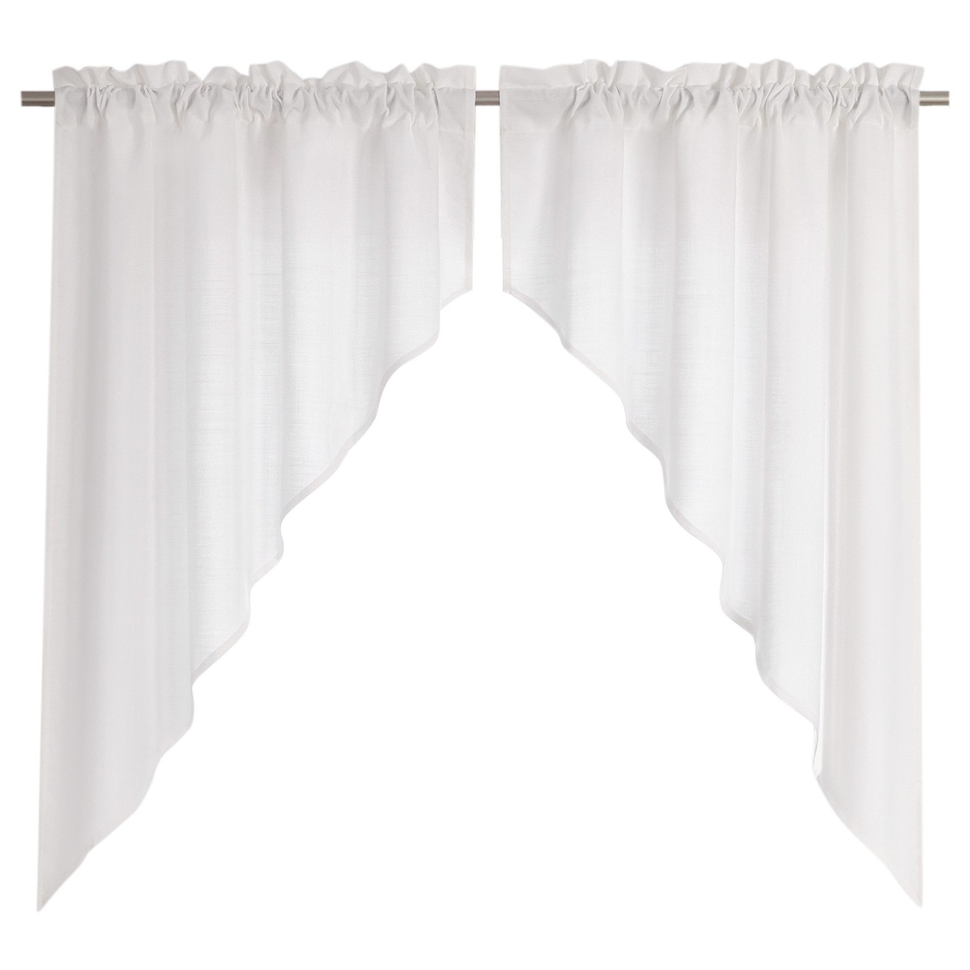 Joyswahl Scheibengardine (2 St), Kräuselband, halbtransparent, Mikrofaserqualität, Scheibengardine aus Baumwollleinen-Imitat