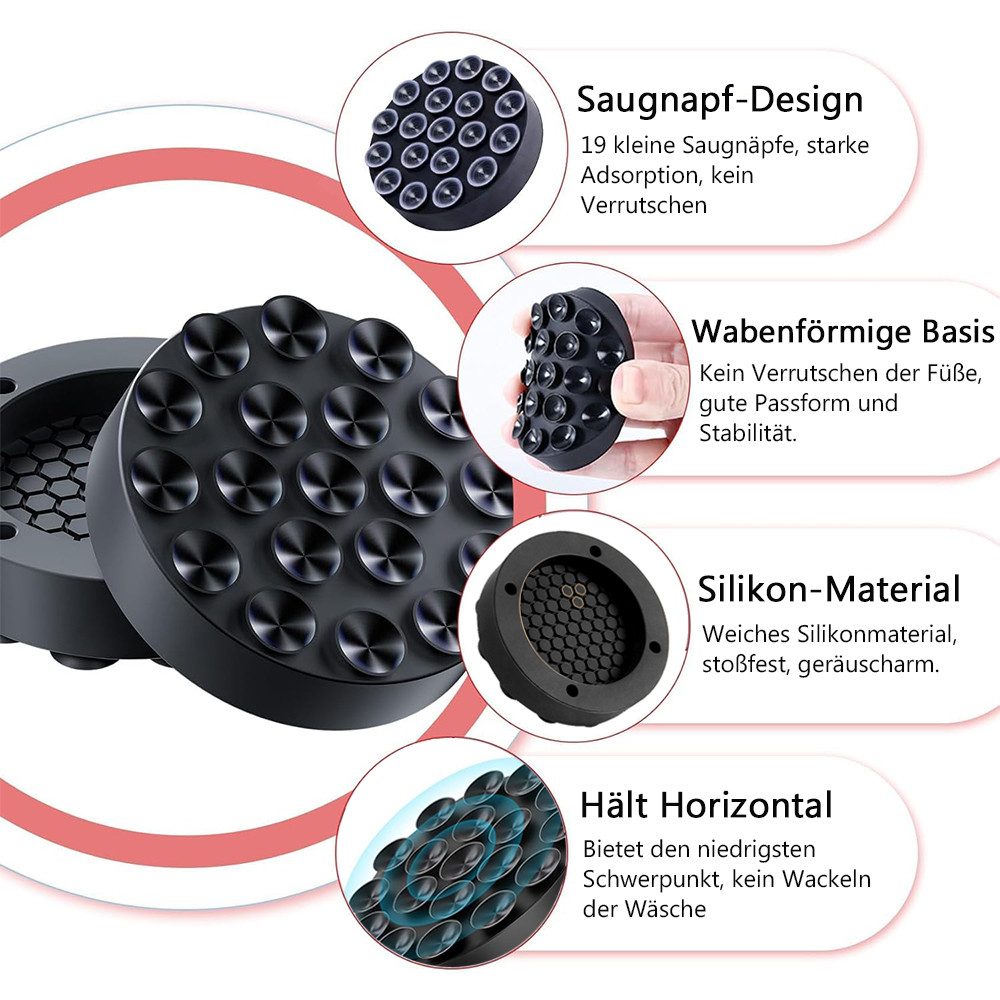 TUWENA Vibrationsdämpfer 4 Stück Waschmaschine Antirutschmatte,Schwingungsdämpfer Waschmaschine, Silikon Universal Antirutschmatte Füße für Kühlschrank Waschmaschine