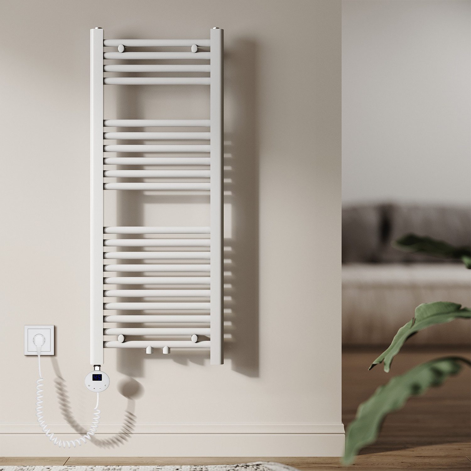 SONNI Elektro-Heizkörper Badheizkörper Handtuchtrockner Handtuchwärmer Weiß, Heizkörper badzimmer,SPCC,Handtuchwärmer,Badheizkörper