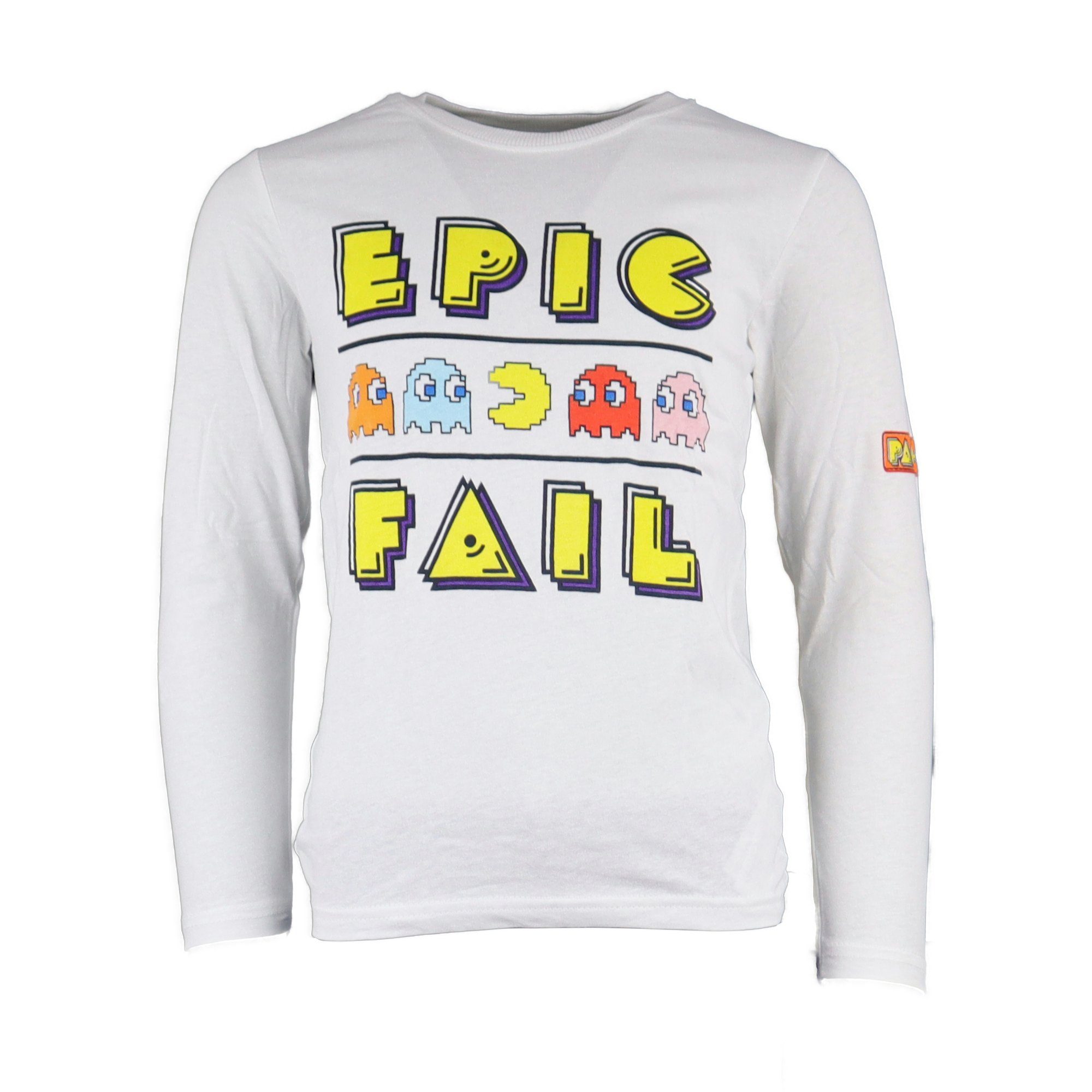 EplusM Schlafanzug Pacman Epic Blau Baumwolle, Weiß Fail bis Pyjama Gr. Jugend 100% 128 158, Kinder