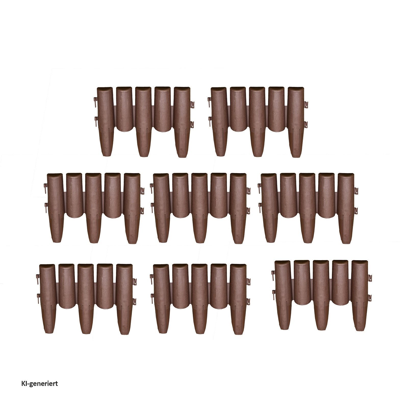 HTI-Living Beetumrandung Beeteinfassung Palisade 8-teilig Nessa, LxH: 27.5x24 cm, Set, 8 Module, Beetbegrenzung Beetumrandung