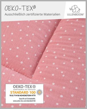 Krabbeldecke Baby Krabbeldecke "Musselin Rosa" (Made in EU), ULLENBOOM ®, Dick gepolstert, Außenstoff 100% Baumwolle, in verschiedenen Größe